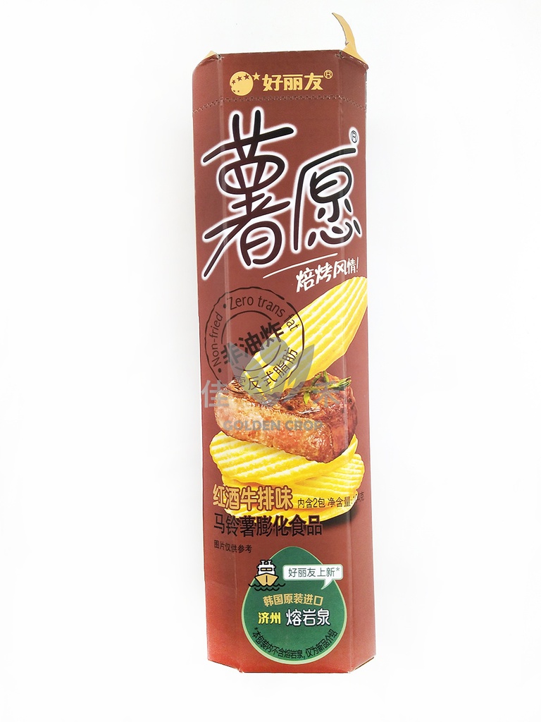 好丽友 薯愿 红酒牛排味 104g | Orion Potato Chips/ShuYuan- Artificial Steak with Red Wine Flavour 104g