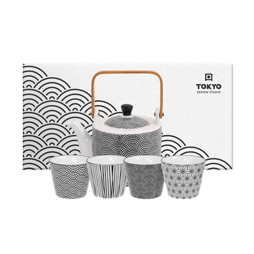 TDS 日式陶瓷茶具套装 1壶4杯 | Tokyo Design Studio Nippon Black Tea Set Dots 0.8L w/4 cups
