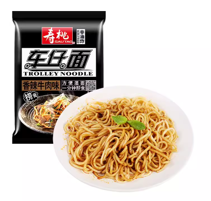 ST Instant Noodle Spicy Beef Flavor 205g | 寿桃 车仔面 香辣牛肉味 205g