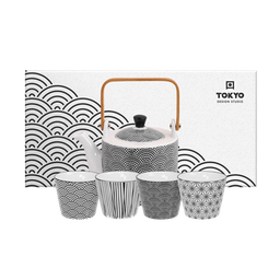 [70457] TDS 日式陶瓷茶具套装 1壶4杯 | Tokyo Design Studio Nippon Black Tea Set Dots 0.8L w/4 cups