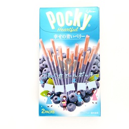 [60877] JP 百奇 蓝莓味 巧克力棒 54.6g | JP Pocky Biscuit Heartful Blueberry Chocolate 54.6g
