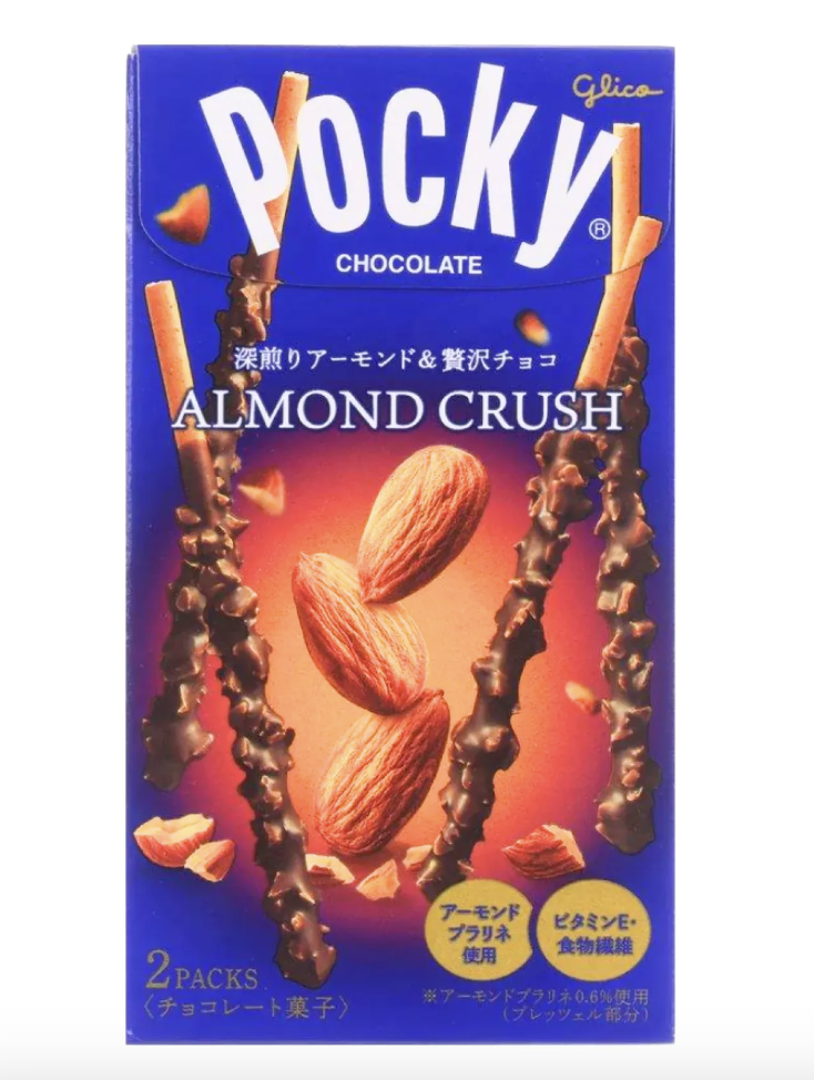 Pocky Biscuit Sticks Choco Tubutubu Almond 57.6g | 百奇 巧克力棒杏仁味 57.6g
