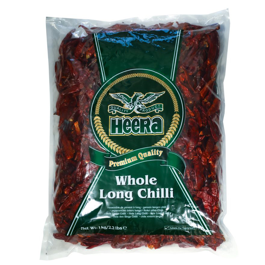 HEERA Kokonaiset pitkät kuivatut chilit 1kg | 长辣椒 (整) 1kg