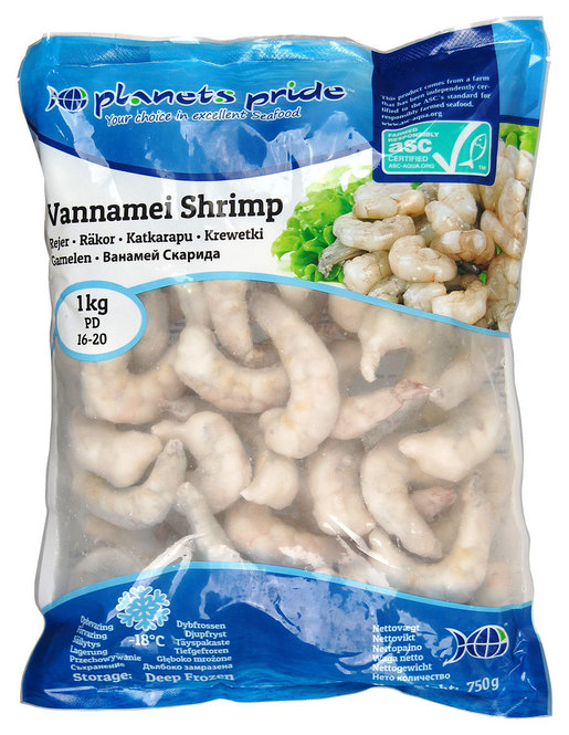 PP 证书 16/20 开背白虾 (无头有壳) 750g | PLANETS PRIDE Vannamei Shrimp 16/20 HLSO EZP 750g