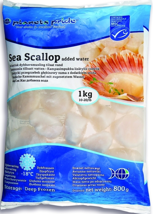 Planets Pride Kampasimpukka 10–20/lb Nettopaino 800 g | Planets Pride 证书 带子 10-20 净重800g