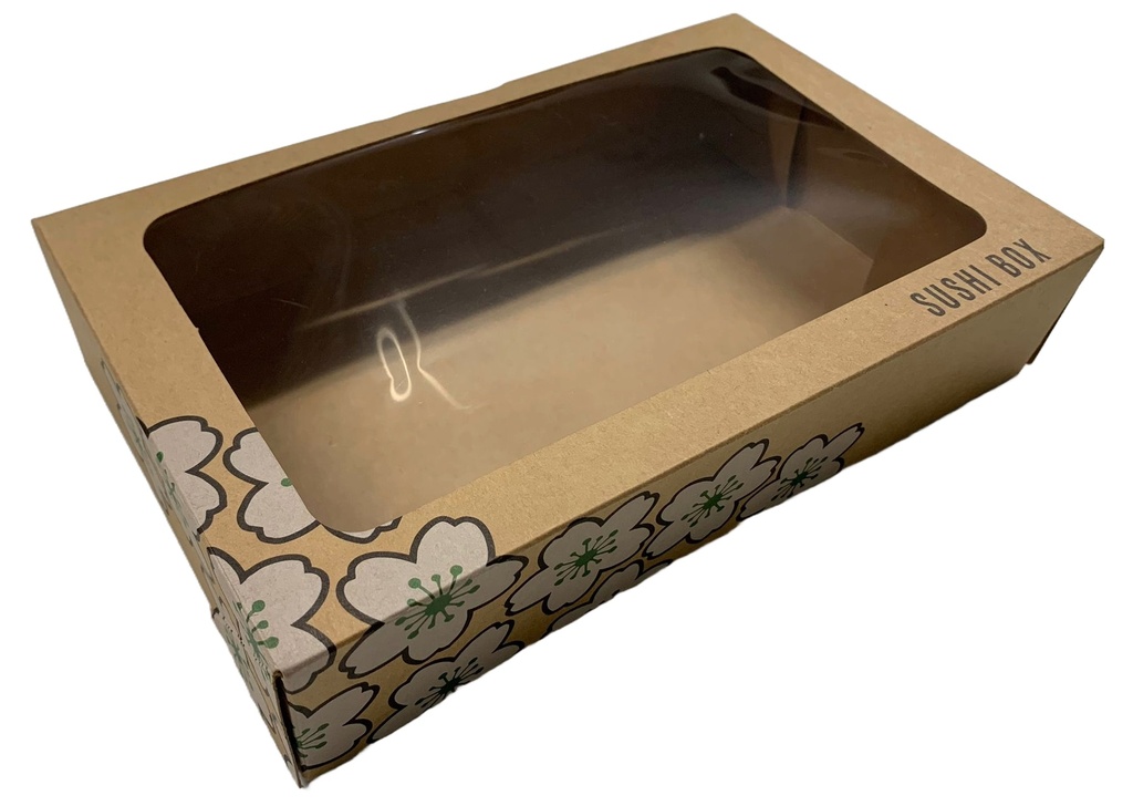 TTM Sushi Paper Box With Window SU09 (243x153x52)  300pcs | TTM 寿司纸盒带窗口 SU09（243x153x52）300pcs