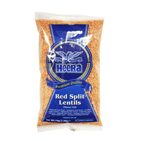 HEERA Halkaistut punaiset linssit 1kg | 红扁豆 去壳 1kg