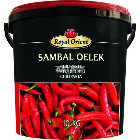 ROYAL ORIENT  Sambal Oelek 10kg | 黑桶(红盖) 辣椒酱 10kg / 桶