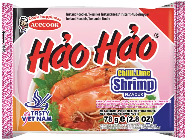 好好 酸辣虾味方便面 77g | ACECOOK Sour Hot Shrimp Flavour 77g