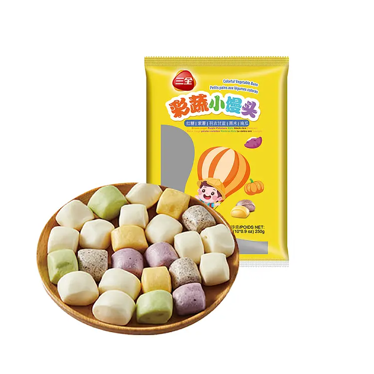 SANQUAN Värikäs kasvisminipulla 250g | 三全 彩蔬小馒头 250g