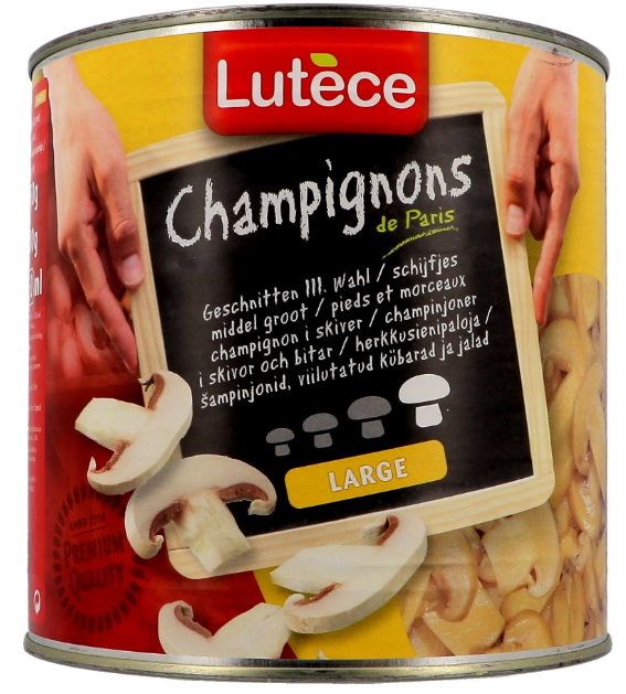 LUTECE 蘑菇片 6*2.55kg/箱 | LUTECE Herkkusieni/Mushroom 6*2.55kg/CTN