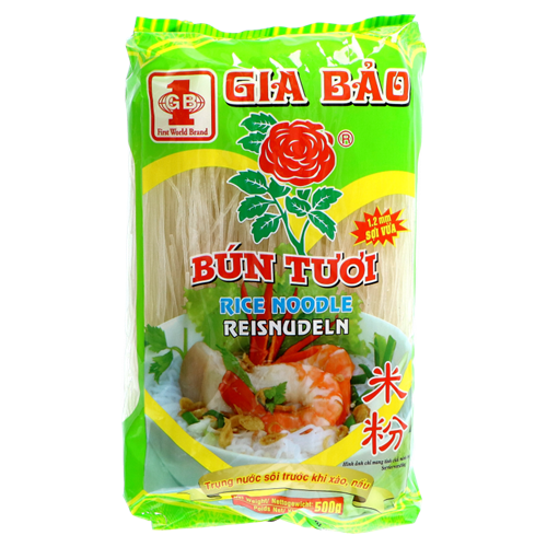 GB GIA BAO Bun Tuoi Rice Noodle 1.2mm 500g | GIA BAO 越南米粉 Bun Tuoi 1.2mm 500g