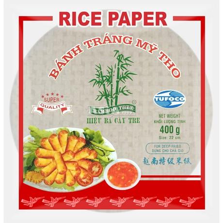 竹树牌 圆形炸用米纸 22cm 400g | Bamboo Tree Rice Paper Deep Fry Round 22cm 400g