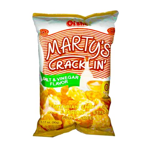 Oishi Martys Crackling Salt &Vinegar Chicaron 90g | Oishi 油爆素猪皮(盐醋）90g