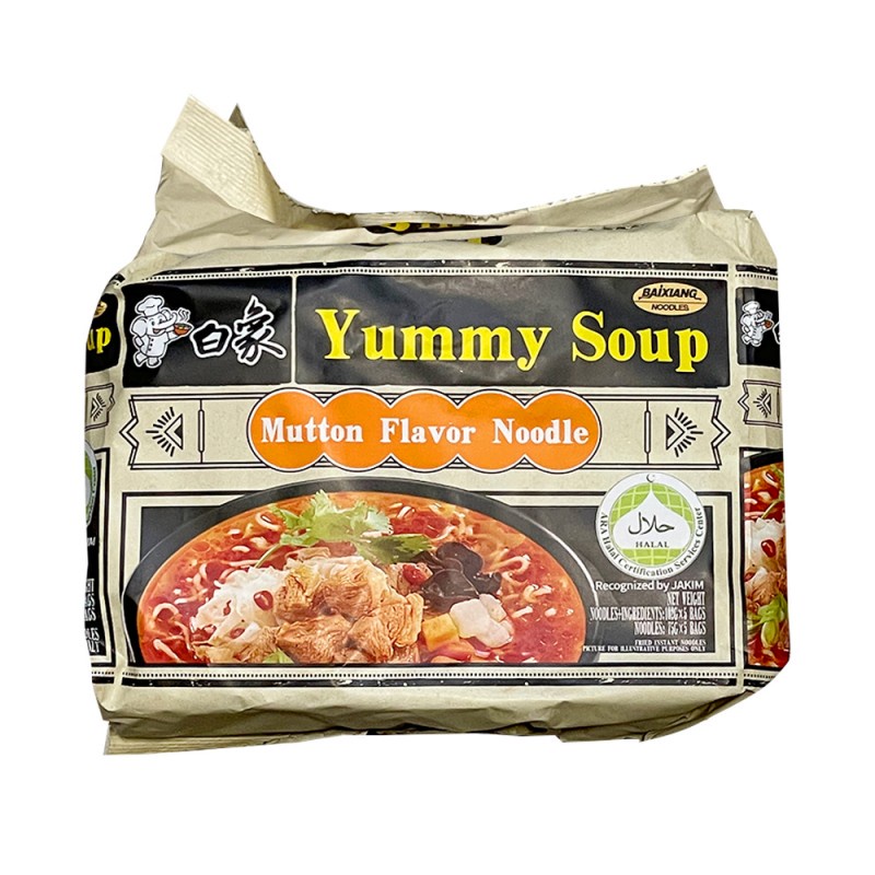 Baixiang Pikanuudelit Yummy Soup – Lampaanliemimaku 102 g | 白象 汤好喝 羊肉汤面 清真 102g