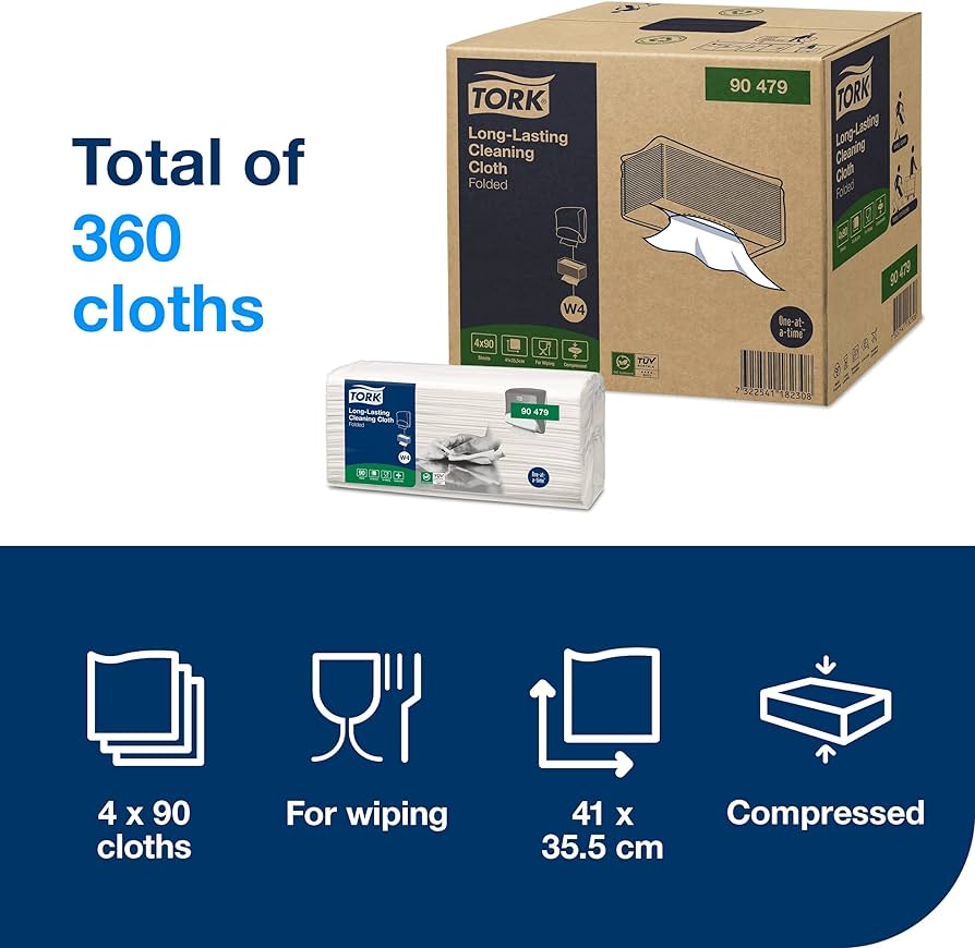 TORK Long Lasting Cleaning Cloth 42.8*35.5cm 360sheets/CTN | TORK 清洁擦布 360张/箱