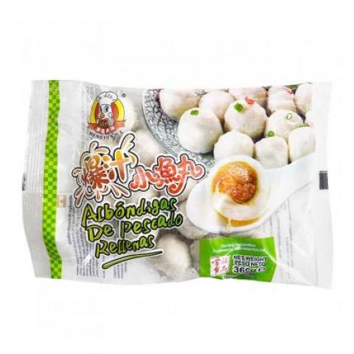 Täytetyt kalapullat (sianlihatäyte) 360g | 蒙福 爆汁小鱼丸 360g