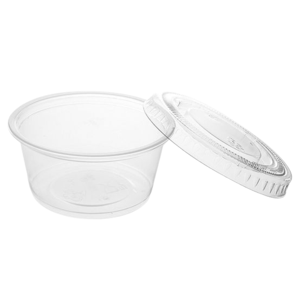 S-P4 3.25oz Sauce Cup 2500pc Botom 2500pc lids/Set | SP4 打包盒 2500对 整套