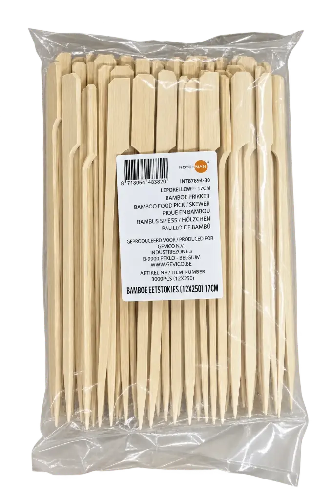 Pointed Bamboo Stick 18cm*100Pcs | 带把 竹签 100支