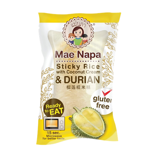 MAE NAPE 榴莲糯米糕 80g | MAE NAPE Steamed Sticky Rice Cake Coconut Cream Durian Flavor 80g