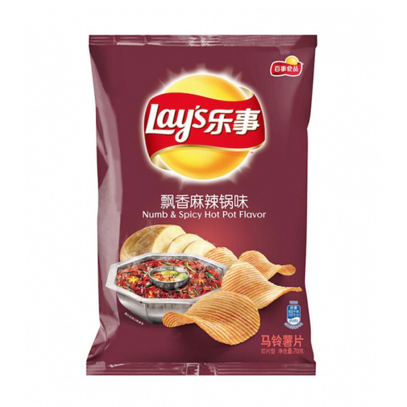 乐事 薯片 飘香麻辣锅味 70g | Lays Potato Chips Numb Spicy Hot Pot Flavor 70g