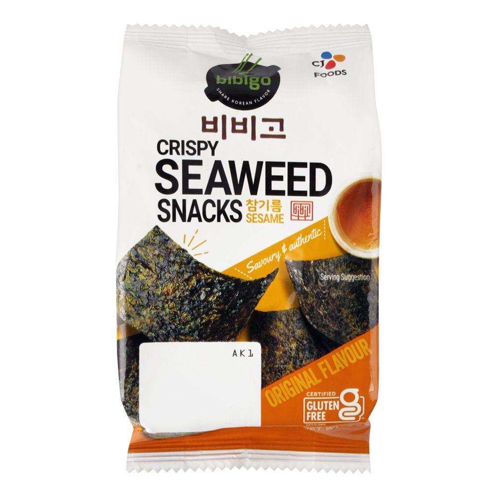 BIBIGO Rapeat merilevän välipalat BBQ 15g | 必品阁 脆海苔零食 烧烤味 15g