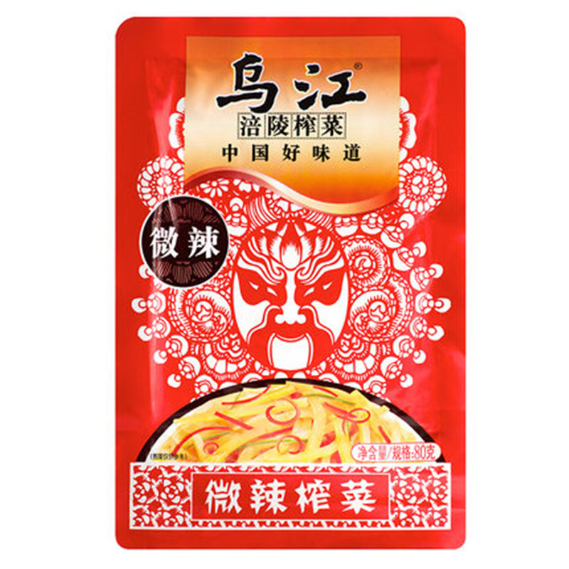 乌江榨菜丝微辣 80g | Wujiang preserved vegetables spicy 80g
