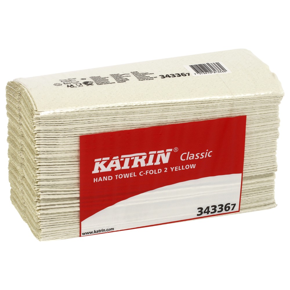 厨房擦手纸 双层 黄色 | Katrin Hand Towel C-fold 2 Yellow, 2 Layer