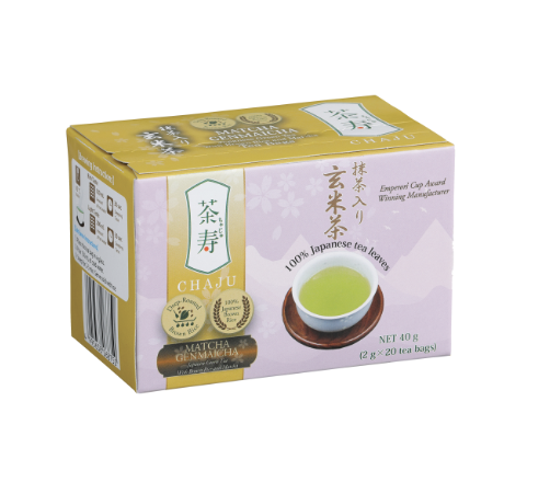 CHAJU Japanese Genmaicha Matcha Tea Bag 40g | 茶寿 玄米抹茶茶包 40g