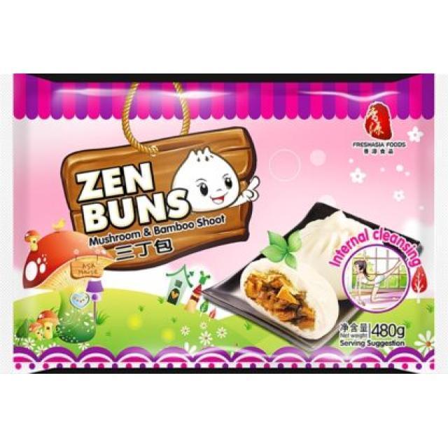 Sieni-bambunverso ja porsaanlihatäytteiset pullat 480g | 香源三丁包 480g