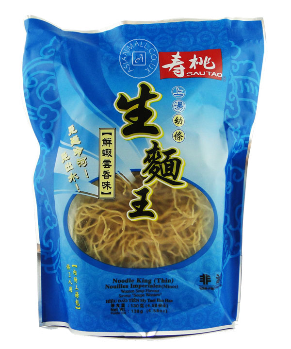 寿桃 生面王 （细/宽） 鲜虾云吞味 130g | Sautao noodle King (thin/Thick) Wonton 130g 