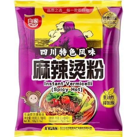 BJ Inst Vermicelli Hot Spicy 105g | 白家陈记 方便粉丝 麻辣烫 袋装 105g