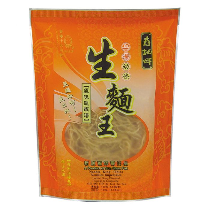 Sautao noodle King (thin) Abalone & Chicken 130g | 寿桃 生面王 幼包装 鲍鱼鸡汤味 130g