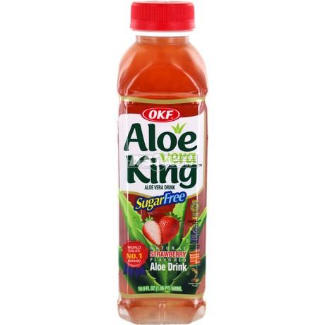 OKF 芦荟饮料草莓味 无糖版 500ml | OKF Aloe Vera Drink Strawberry Sugar Free 500ml