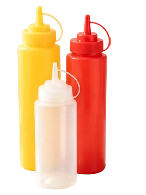 PP材质 塑料挤酱瓶 单孔带帽款 16oz/400ml | 1 Hole Plastic Sauce Dispense Squeeze Bottle 16oz