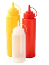 1 Hole Plastic Sauce Dispense Squeeze Bottle 16oz/400ml | PP材质 塑料挤酱瓶 单孔带帽款 16oz