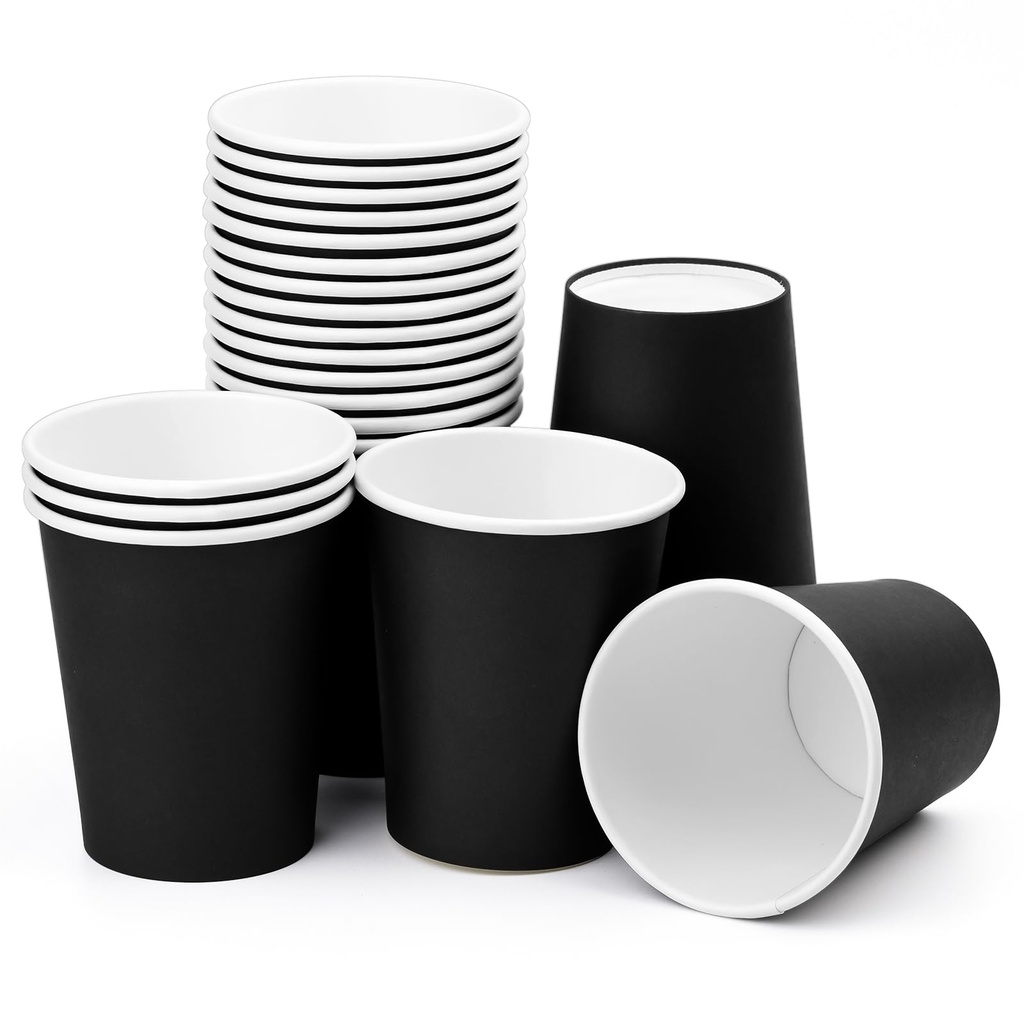 Juku 黑色纸杯 咖啡杯 7oz (50个/条)| Juku Logo Black Paper Cup 7oz (50pcs/unit) | 