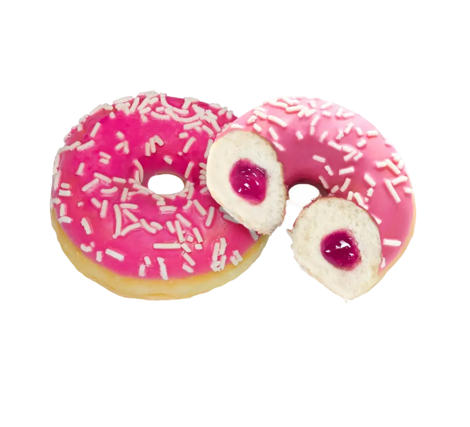 草莓味 迷你甜甜圈(带夹心) 23g*120个/箱 | Mini Strawberry Donut with filling 23g*120/CTN