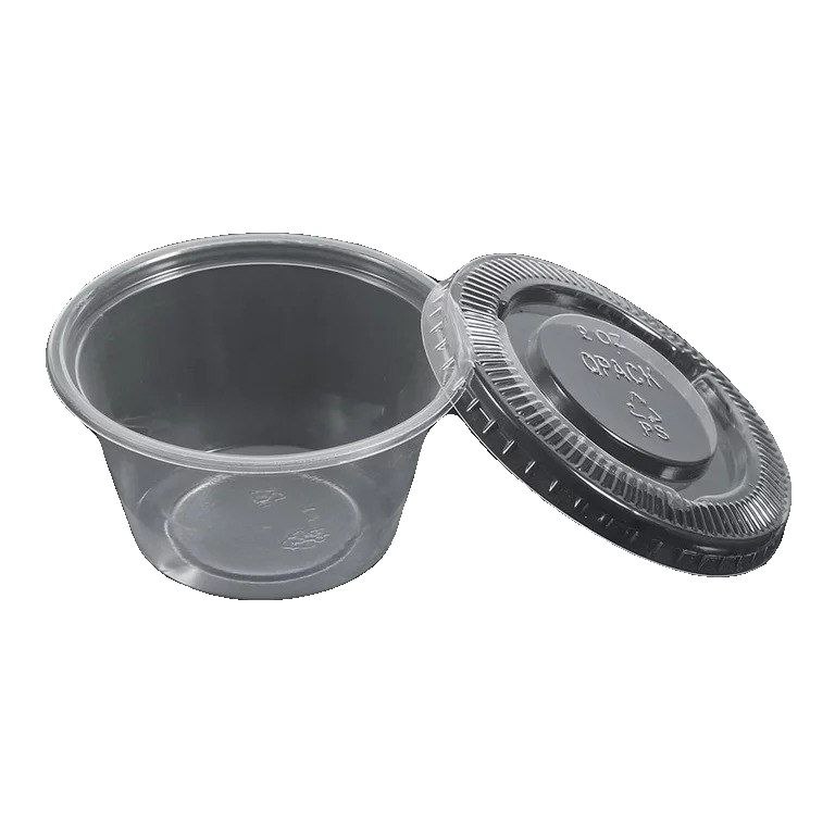 PP2 辣椒油 酱油外卖盒(有盒有盖) 2500套/箱 | 2oz CUP LID PP2 Soy Sauce Take Away Box(with lids&cup) 2500sets/CTN