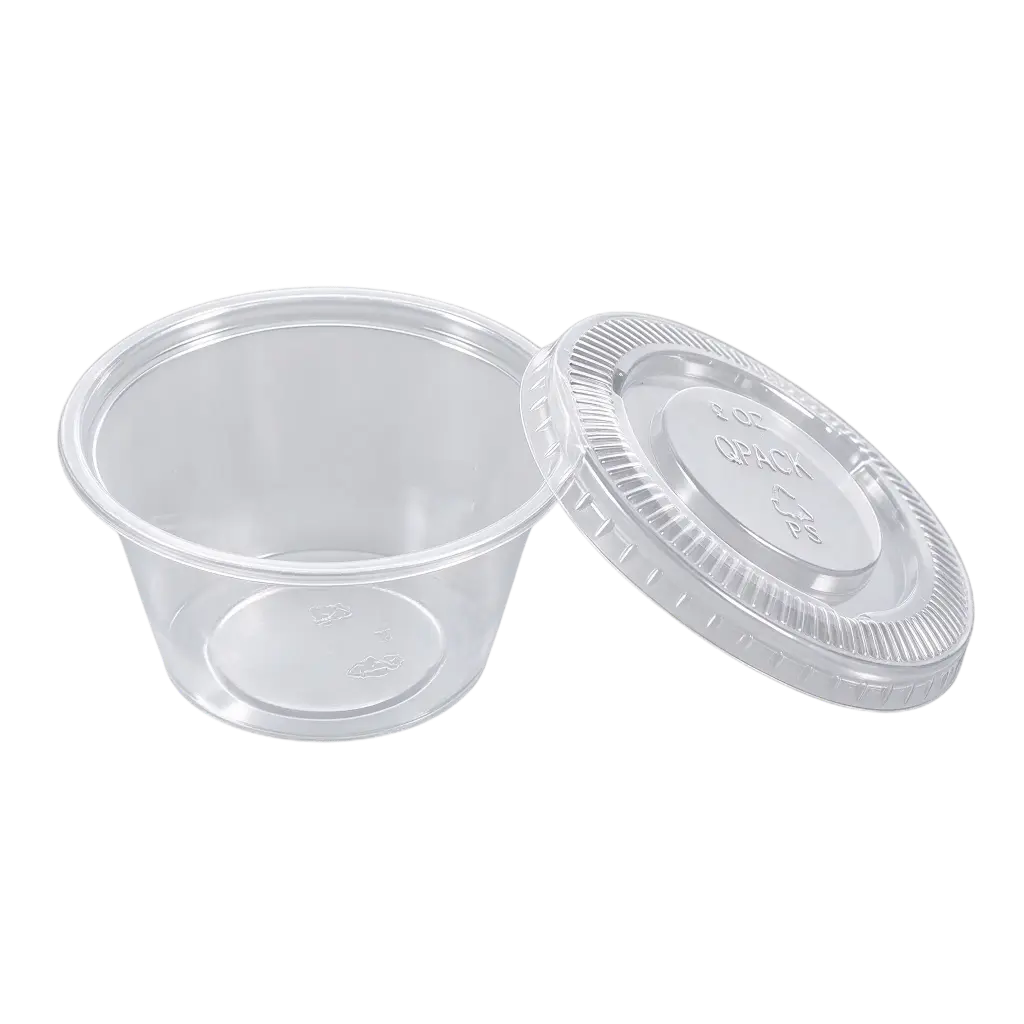PP2 辣椒油 酱油外卖盒(有盒有盖) 2500套/箱 | 2oz CUP LID PP2 Soy Sauce Take Away Box(with lids&cup) 2500sets/CTN