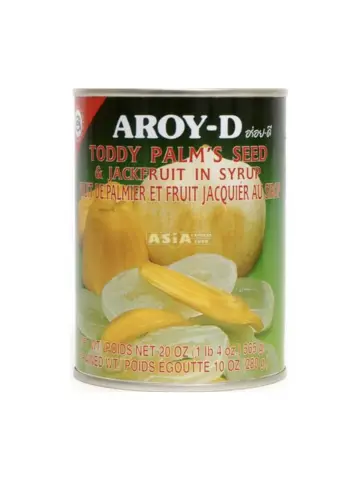 AROY D Palm Seeds & Jackfruit in Syrup 565g | AROY D 糖水白玉丹菠萝蜜罐头 565g