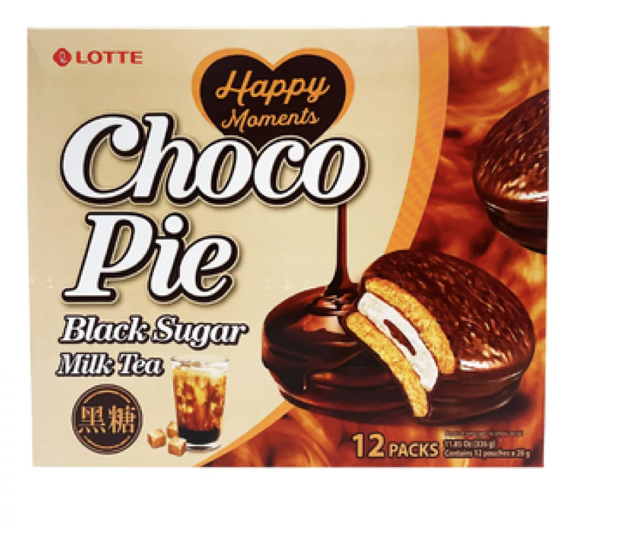 乐天 巧克力派 黑糖味 336g |  LOTTE Choco Pie Black Sugar Flav. 336g