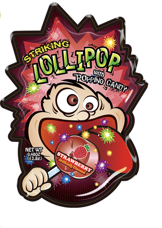 STRIKING 跳跳棒棒糖  草莓味 13.8g | STRIKING Lollipop With Popping Candy Strawberry Flav. 13.8g