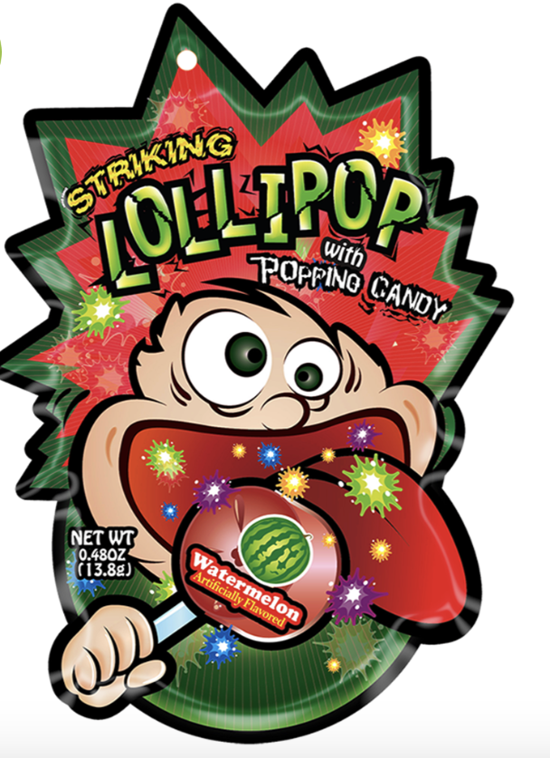 STRIKING 跳跳棒棒糖 西瓜味 13.8g | STRIKING Lollipop With Popping Candy Watermelon Flav. 13.8g