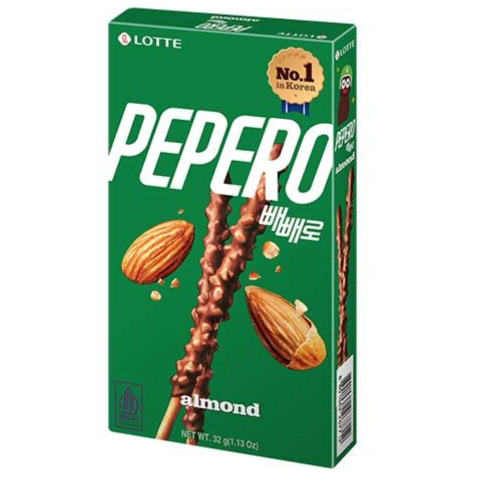 LOTTE Pepero 扁桃仁巧克力饼干棒 32g | LOTTE Pepero Biscuit Sticks Almond Flavor 32g