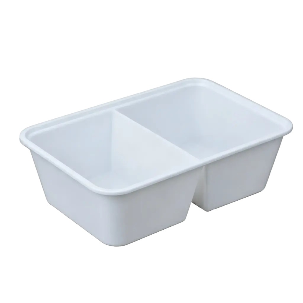 GC C750 Bottle 2 parts 500Pcs/CTN | GC C750 中餐两格外卖盒 底 500 个/ 箱（无盖）