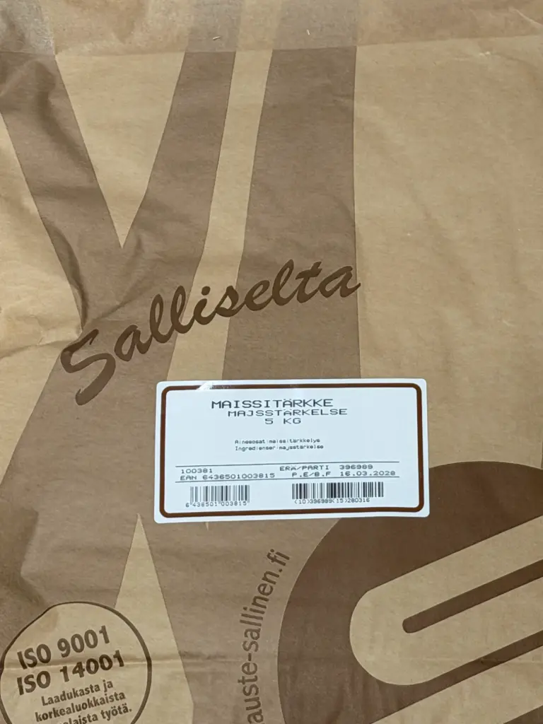 Salliselta Maissitärkkelys 5kg | Salliselta 玉米淀粉 5kg