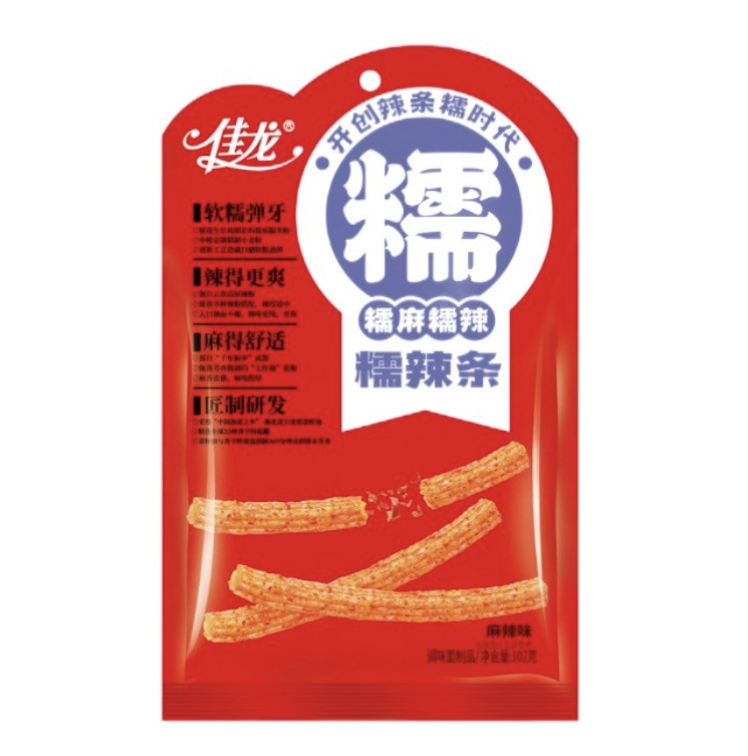JL Spicy Beancurd Strips 102g | 佳龙 糯辣条 麻辣味 102g