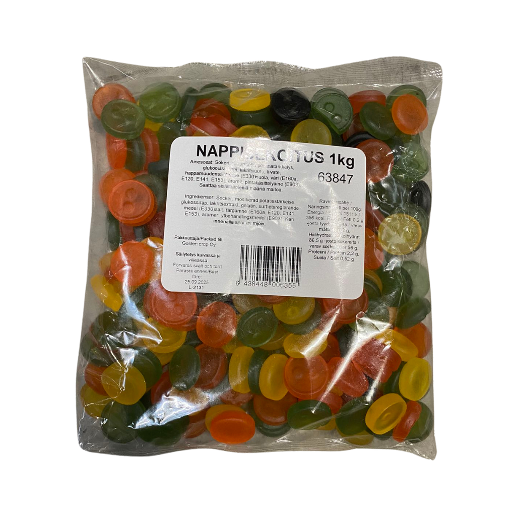 GC Button Figure Mixed Flavor Candies 1kg | GC 纽扣形 多味软糖 1kg