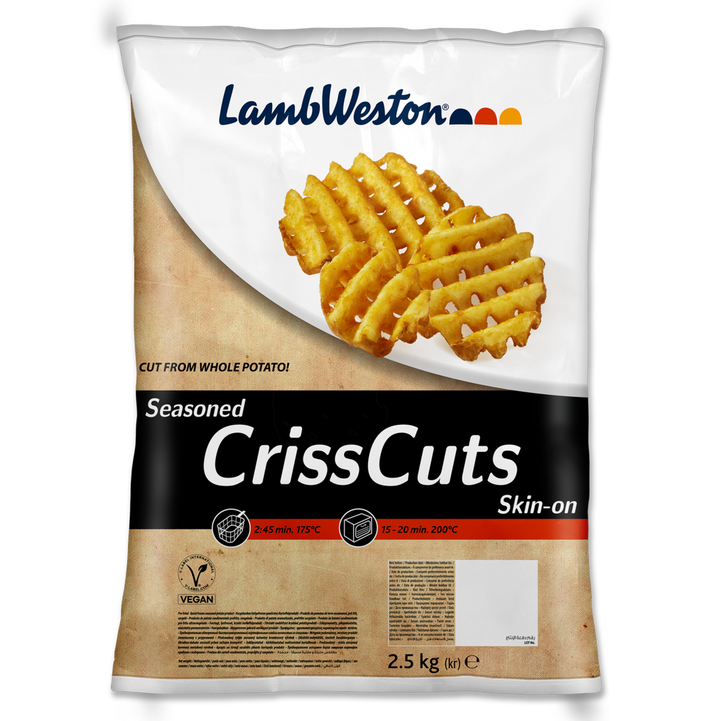 LW Seasoned Crisscuts Fries Skin On 2.5kg/unit | LW 冰冻 薯格 2.5kg/unit